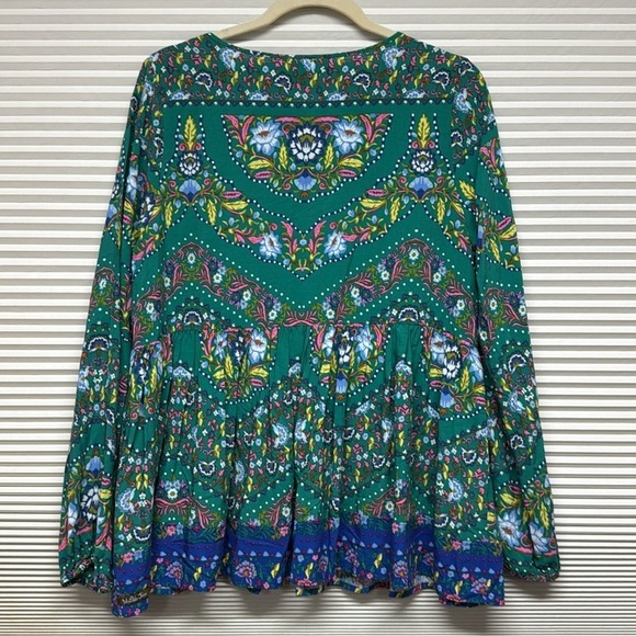 Matilda Jane Evergreen Blue Make Believe Floral Long Sleeve Top Size Medium - Picture 6 of 10
